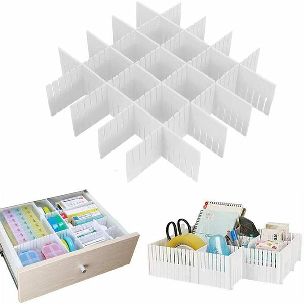 24X Clapboard Drawer Cabinet Divider Partition Diy Storage Organiser Drawer Organisers