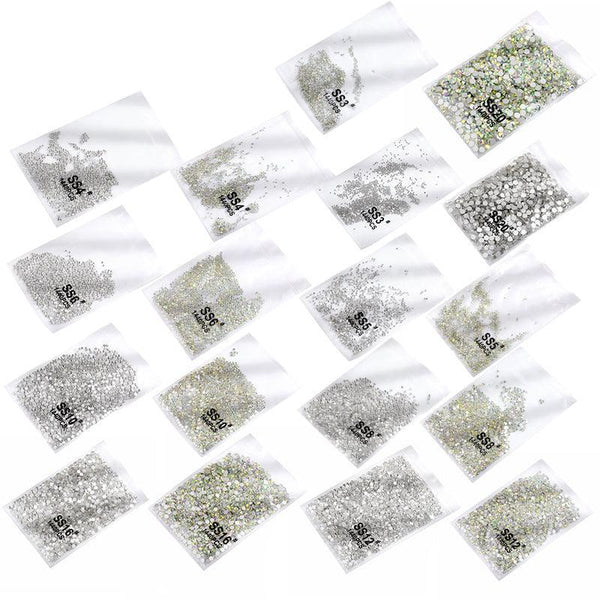 1440Pcs Glitter Rhinestones Crystal Flat Clear Bottom Glass Nail Art Drill Ss10 2D Nail Art Design