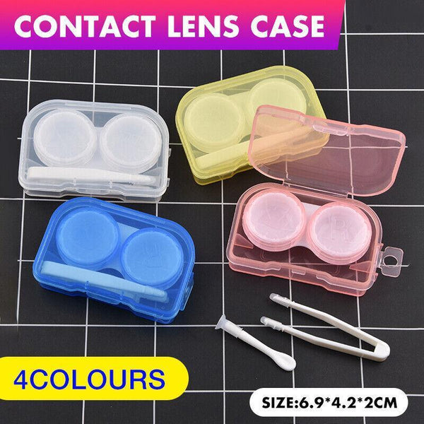 Lens Storage Case With Applicator Kit Tweezers Soft Tip Tool For Contact Eye Care White Eyeglass Cases & Storage