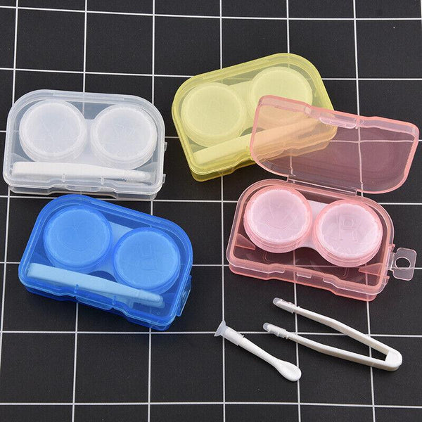 Lens Storage Case With Applicator Kit Tweezers Soft Tip Tool For Contact Eye Care White Eyeglass Cases & Storage