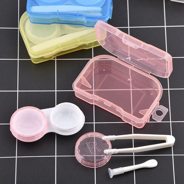 Lens Storage Case With Applicator Kit Tweezers Soft Tip Tool For Contact Eye Care White Eyeglass Cases & Storage