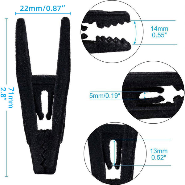 Clothes Drying Clips 20 Pack Velvet Flocking Trouser Pegs Hanger Grip Clamp Set Rose Red Pegs & Peg Bags