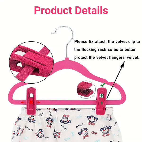 Clothes Drying Clips 20 Pack Velvet Flocking Trouser Pegs Hanger Grip Clamp Set Rose Red Pegs & Peg Bags