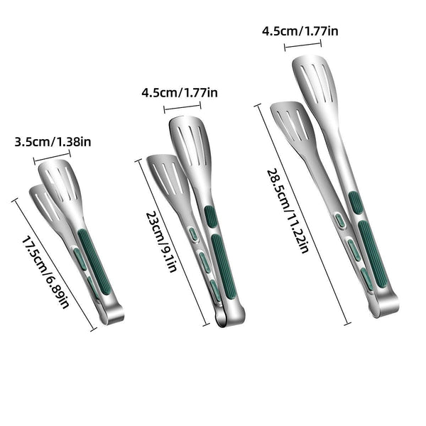 3Pcs Stainless Steel Food Holders Kitchen Grill Steak Cooking Tools Tongs