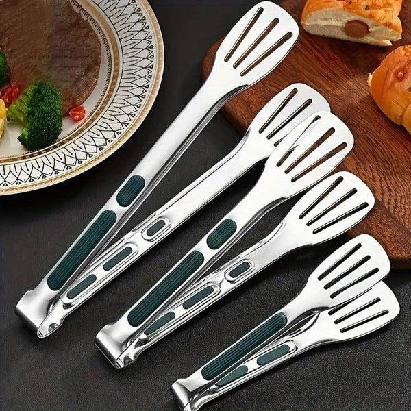 3Pcs Stainless Steel Food Holders Kitchen Grill Steak Cooking Tools Tongs
