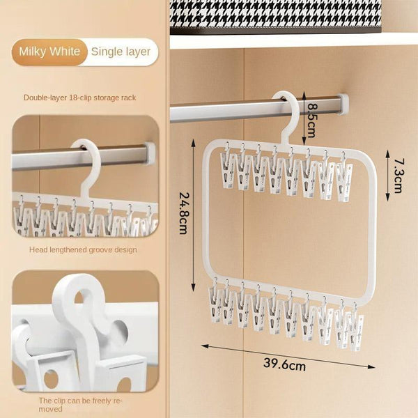 Clothes Rack Plastic Household Drying Hangers Non Slip Storage Clip Organiser Garment Racks