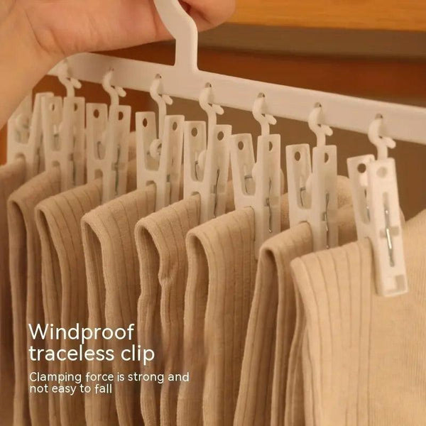Clothes Rack Plastic Household Drying Hangers Non Slip Storage Clip Organiser Garment Racks