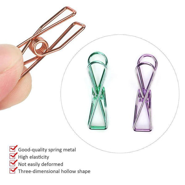 10X Spring Metal Wire Hollow Out Clips 33Mm Mini Binder Paper Clip Green Paperclips