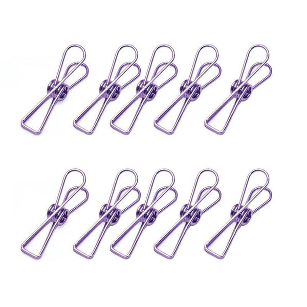10X Spring Metal Wire Hollow Out Clips 33Mm Mini Binder Paper Clip Green Paperclips