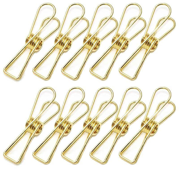 10X Spring Metal Wire Hollow Out Clips 55Mm Mini Binder Blue Paperclips