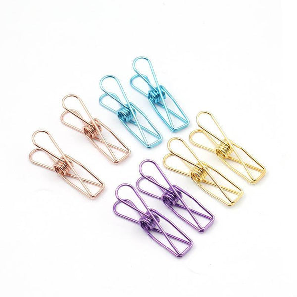 10X Spring Metal Wire Hollow Out Clips 55Mm Mini Binder Green Paperclips