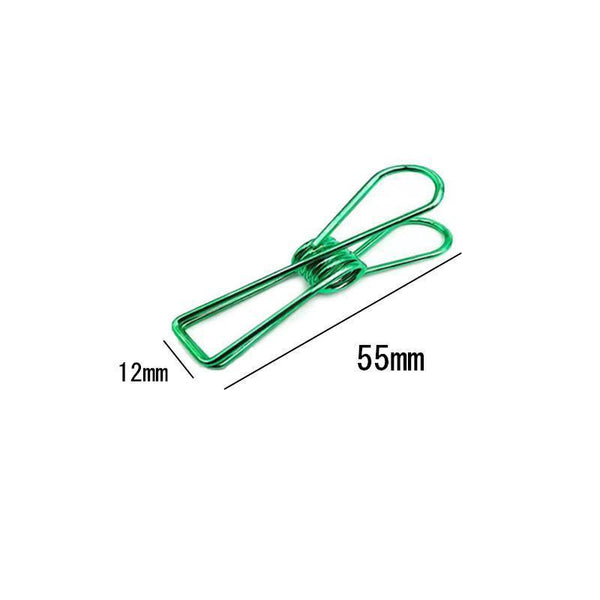 10X Spring Metal Wire Hollow Out Clips 55Mm Mini Binder Green Paperclips