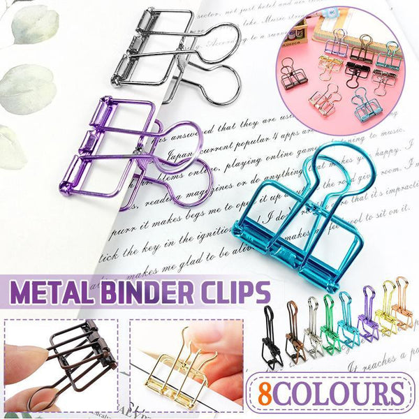 Solid Color Hollow Out Swallowtail Metal Binder Bookmark Clips Office Supplies School Supplies