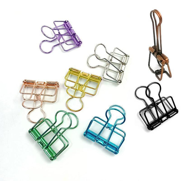 Solid Color Hollow Out Swallowtail Metal Binder Bookmark Clips Office Supplies School Supplies