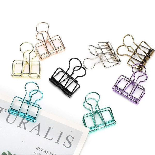 Solid Color Hollow Out Swallowtail Metal Binder Bookmark Clips Office Supplies School Supplies