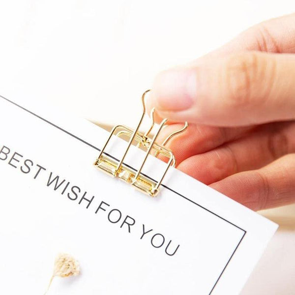 Solid Color Hollow Out Swallowtail Metal Binder Bookmark Clips Office Supplies Bronze Paper Products