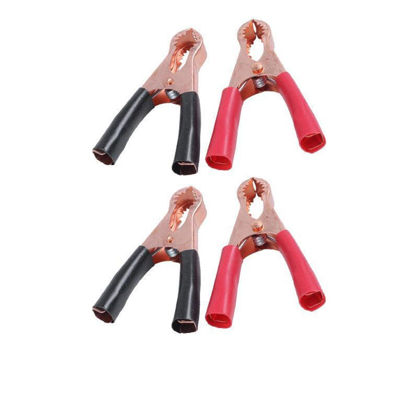 Car Battery Tongs Cable Alligator Electrical Measured Clip Clamp Tool 4Pcs (2Black+2Red) Other Shop Equipment