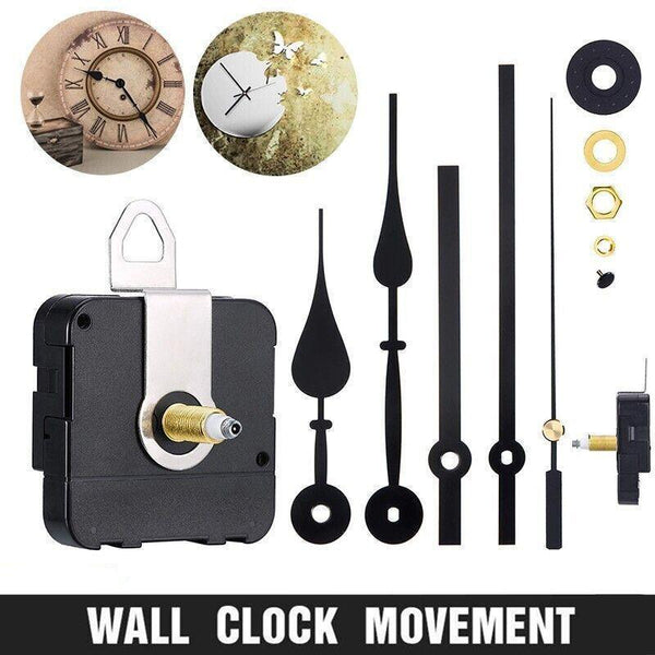 12Pcs Wall Clock Quartz Movement Motor Mechanism Long Spindle Hands Repair Kit Black Wall Clocks