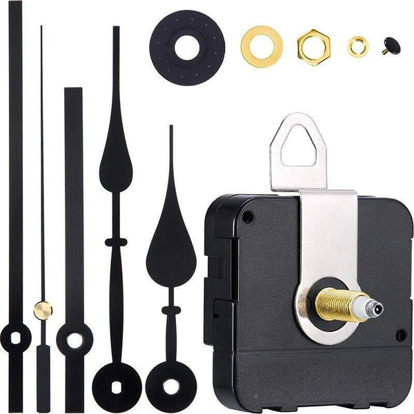 12Pcs Wall Clock Quartz Movement Motor Mechanism Long Spindle Hands Repair Kit Black Wall Clocks