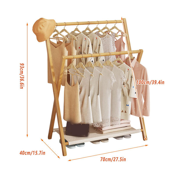 Folding Clothes Hanger Indoor Floor Bedroom Garment Rack Simple Hanging Stand Clothes Hangers