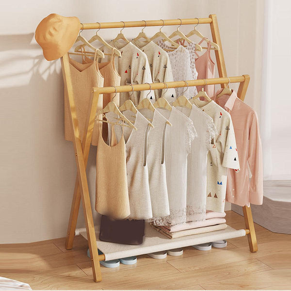 Folding Clothes Hanger Indoor Floor Bedroom Garment Rack Simple Hanging Stand Clothes Hangers