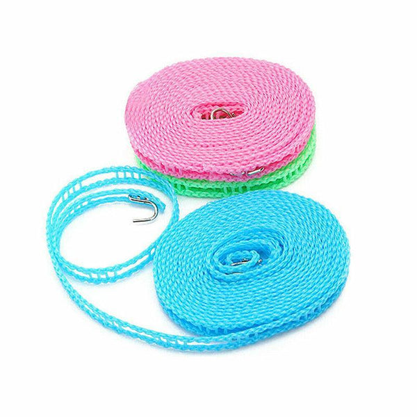 5M Travel Clothes Line Washing Rope Non Slip Airer Laundry Clothesline Green Clothes Airers