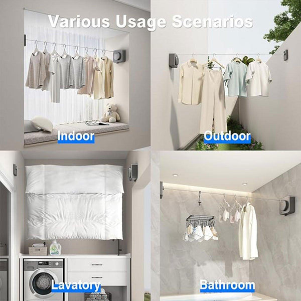 Invisible Wall Mounted Clothesline For Hotel Bathroom Sunbed Laundry Drying Rope Clothes Airers