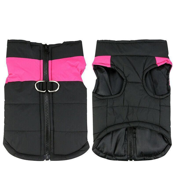 L Size Large Dog Jacket Padded Waterproof Pet Clothes Warm Windbreaker Vest Coat Winter Pink Dog Clothing & Shoes