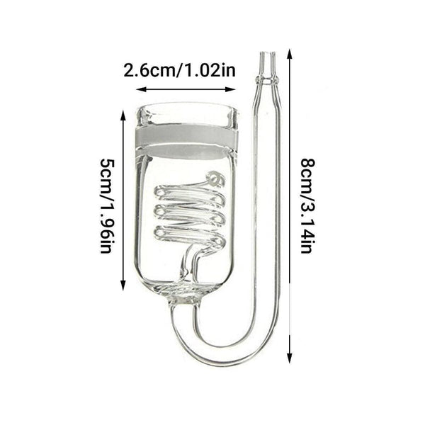 Aquarium Diffuser Glass Spiral Atomizer Co2 Reactor For Planted Tanks Air Pumps