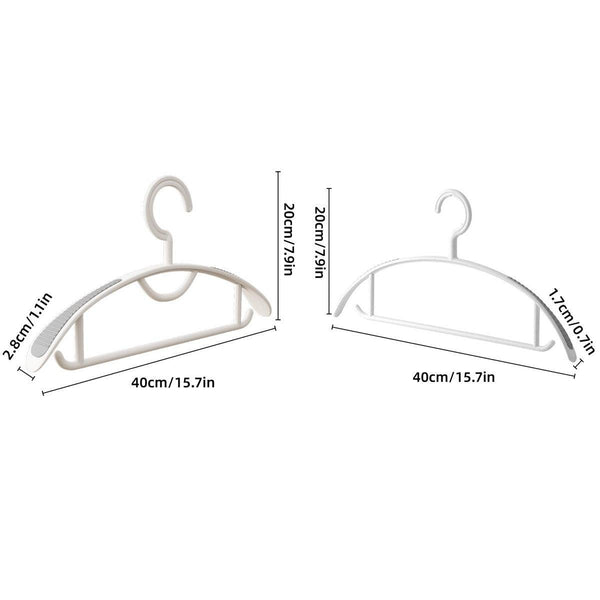 10Pcs Plastic Half Round Non Slip Hangers Marking Drying Racks Home Use Wide Clothes Hangers