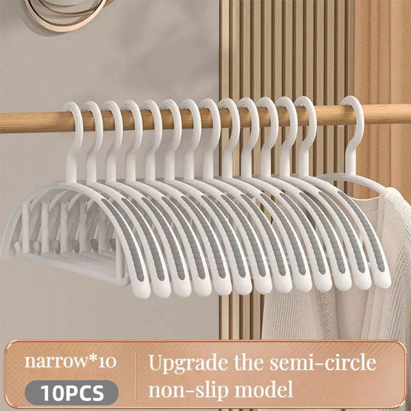 10Pcs Plastic Half Round Non Slip Hangers Marking Drying Racks Home Use Wide Clothes Hangers