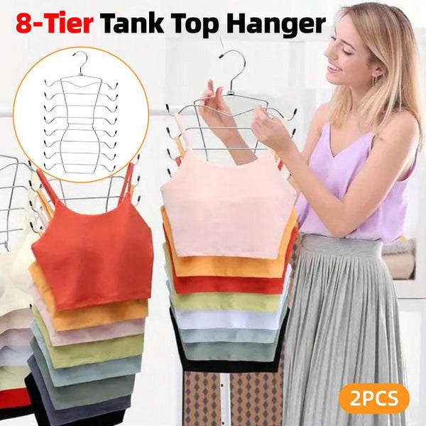 2Pcs 8 Tier Metal Clothes Hanger Underwear Storage Organizer Stainless Steel Clothes Hangers