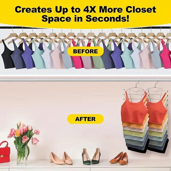 2Pcs 8 Tier Metal Clothes Hanger Underwear Storage Organizer Stainless Steel Clothes Hangers