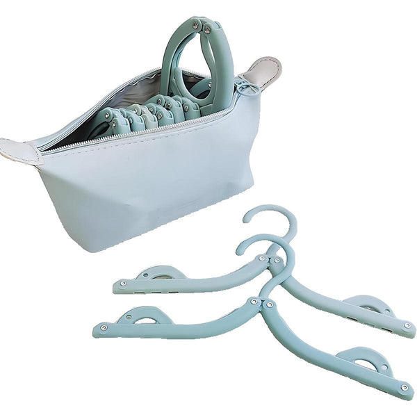 Foldable Clothes Rack Travel Drying Stand For Home And Outdoor Use Blue Garment Racks