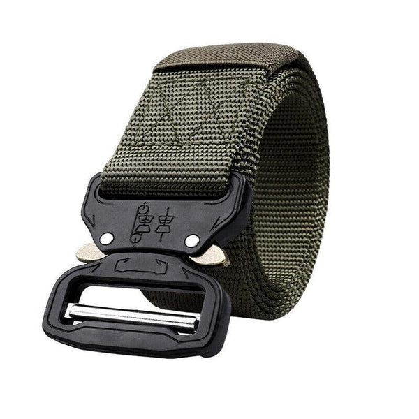 Mens Canvas Outdoor Tactical Belt Heavy Duty Army Waist Web Strap Waistband Hot Green Belts