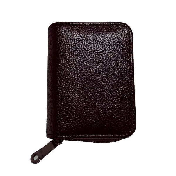 Compact Zipper Organ Card Cover Holder Wallet Id Bag Short Coin Purse Pockets Black Wallets