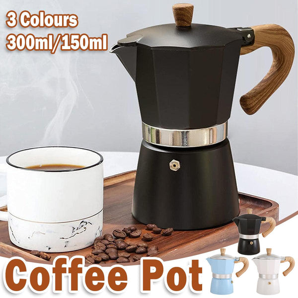 Coffee Maker Wood Grain Handle Outdoor Manual Espresso Machine Camping Beige 300Ml Espresso & Cappuccino Machines