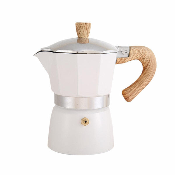Coffee Maker Wood Grain Handle Outdoor Manual Espresso Machine Camping Beige 300Ml Espresso & Cappuccino Machines