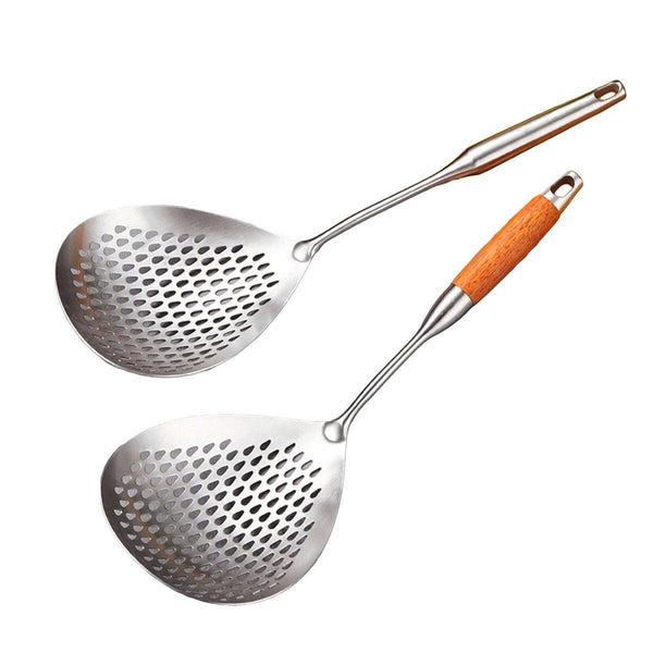 304 Stainless Steel Kitchen Colander Long Handle Noodle Dumpling Strainer Spoon Colanders Strainers & Sifters