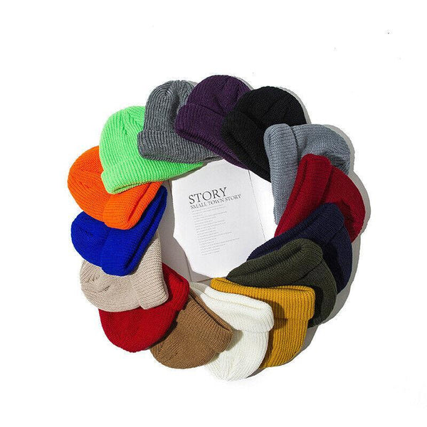 Men Women Mini Fisherman Beanie Winter Spring Hat Soft Knitted Docker Skull Cap Hats & Headwear