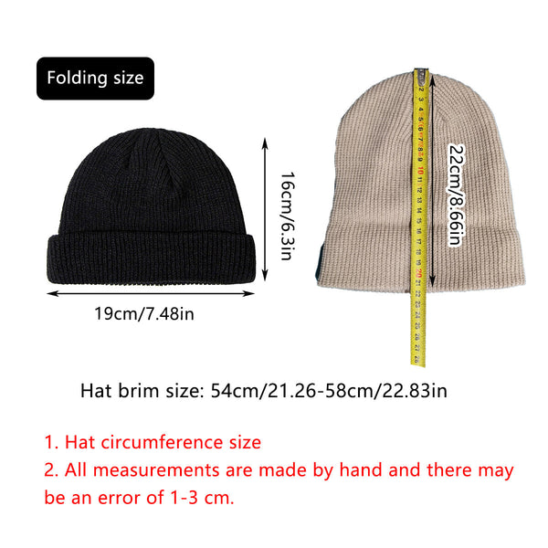 Men Women Mini Fisherman Beanie Winter Spring Hat Soft Knitted Docker Skull Cap Beige Hats & Headwear