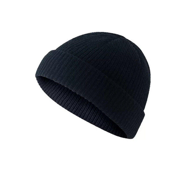 Men Women Mini Fisherman Beanie Winter Spring Hat Soft Knitted Docker Skull Cap Beige Hats & Headwear