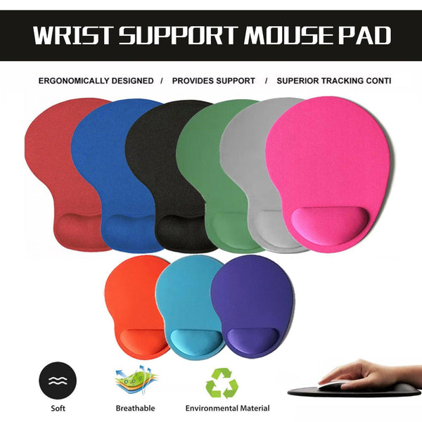 Comfort Mouse Pad With Built In Wrist Support Non Slip Ergonomic Mice Mat Black Mouse Pads & Wrist Rests