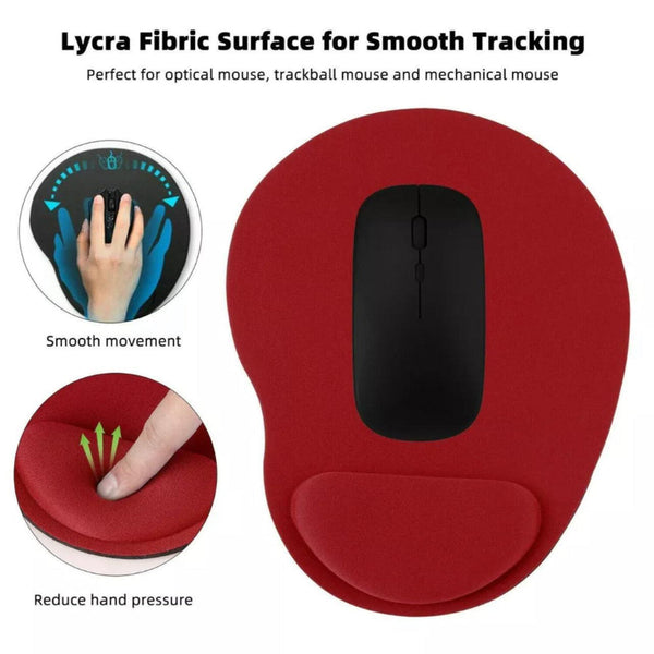 Comfort Mouse Pad With Built In Wrist Support Non Slip Ergonomic Mice Mat Black Mouse Pads & Wrist Rests
