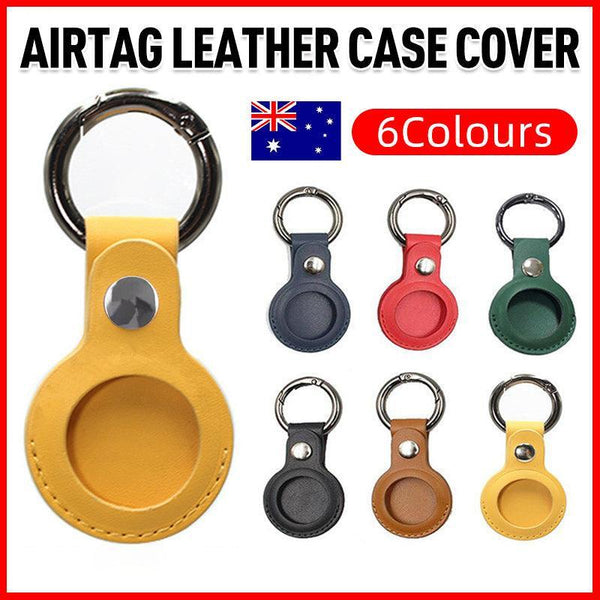 For Apple Airtag Leather Case Cover Tag Keychain Holder Sleeve Shell Tracker Gps