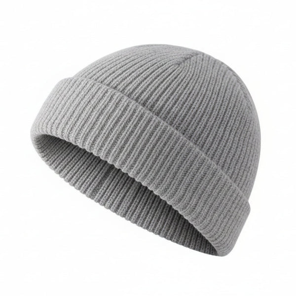 Men Women Mini Fisherman Beanie Winter Spring Hat Soft Knitted Docker Skull Cap Beige Hats & Headwear