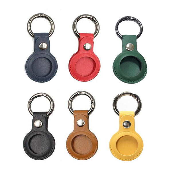 For Apple Airtag Leather Case Cover Tag Keychain Holder Sleeve Shell Tracker Red Gps