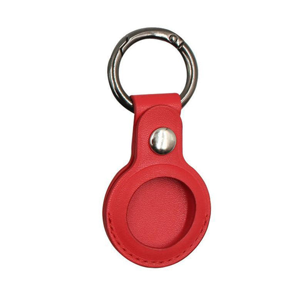 For Apple Airtag Leather Case Cover Tag Keychain Holder Sleeve Shell Tracker Red Gps
