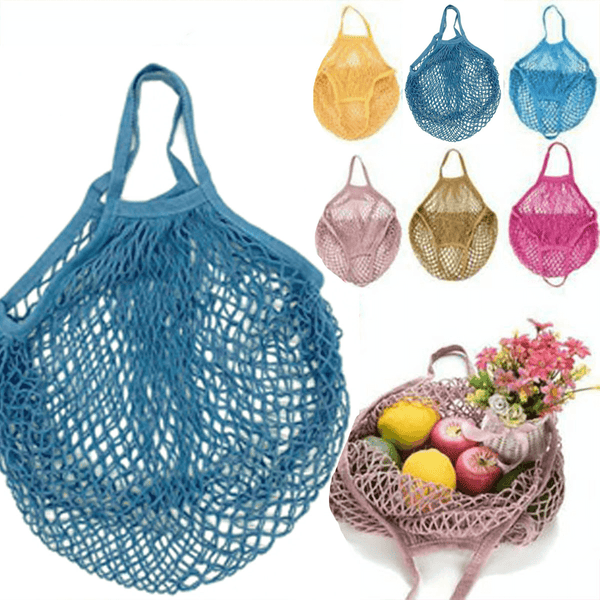 Reusable Mesh Net Shopping Bag String Tote Grocery Fruit Vegetable Storage Dark Blue Reusable Shopping Bags
