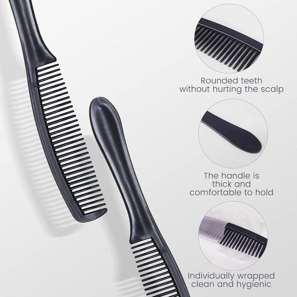 50Pcs Individually Wrapped Combs For Hotel Guesthouse And Restaurant Bathroom Black Brushes & Combs